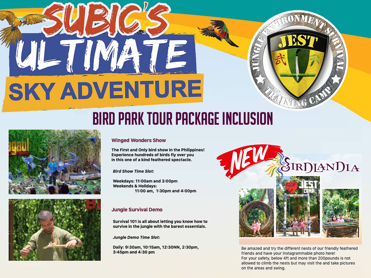 Jest Camp Tour at Magaul Bird Park (Subic Bay, SBFZ, Olongapo City)