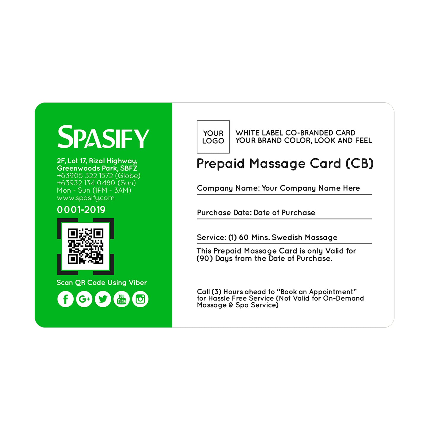 Spasify Co Branded Prepaid Cards
