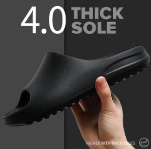 Spasify Black Rubber Slippers (Massage, Lounge, & Shower)