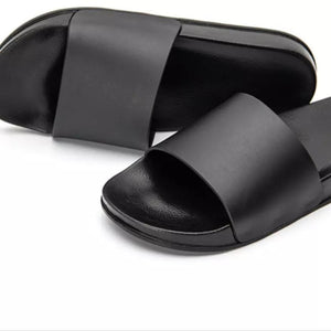 Spasify Black Rubber Slippers (Massage, Lounge, & Shower)